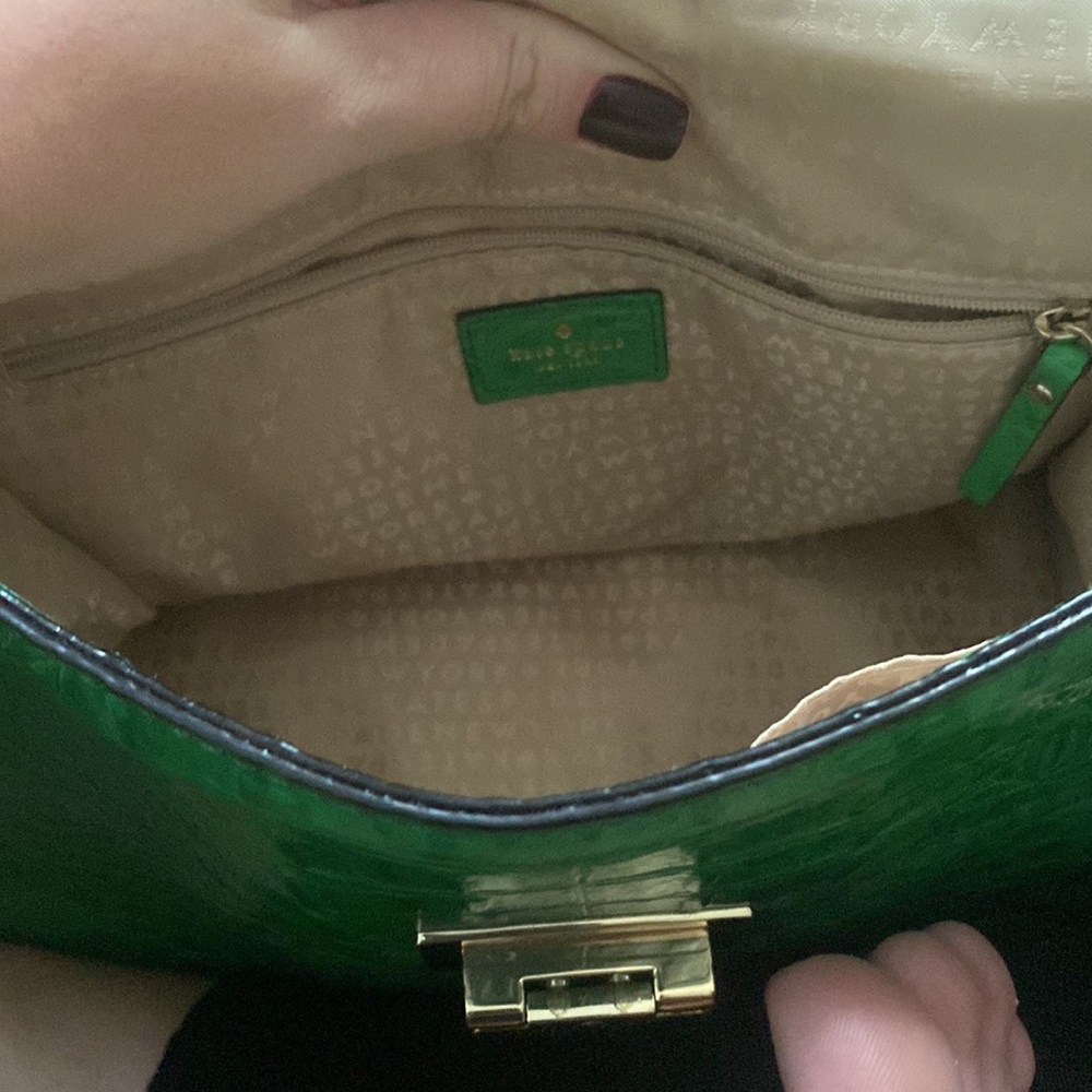 Kate Spade Green Crocodile Leather Darcy top handle - Picture 16 of 16